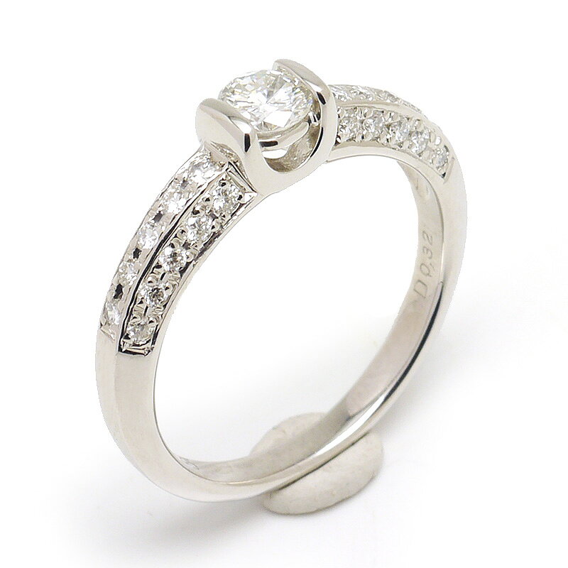 乐天商城 - 【中古】ダイヤモンドリング #10.5 約10.5号 PT900・ダイヤ(中石)0.25ct・(メレ合計)0.32ct 指輪 美品【質屋鑑定品】
