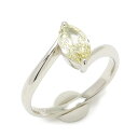 【中古】ダイヤモンドリング #13 約13号 Pt900・ダイヤ1.05ct プラチナ VERY LIGHT YELLOW マーキスカット 指輪 鑑定書付【質屋鑑定品】