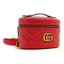 未使用|【中古】グッチ GUCCI GGマーモント ミニ バックパック 598594 レザー レッド リュック【質屋鑑定品】