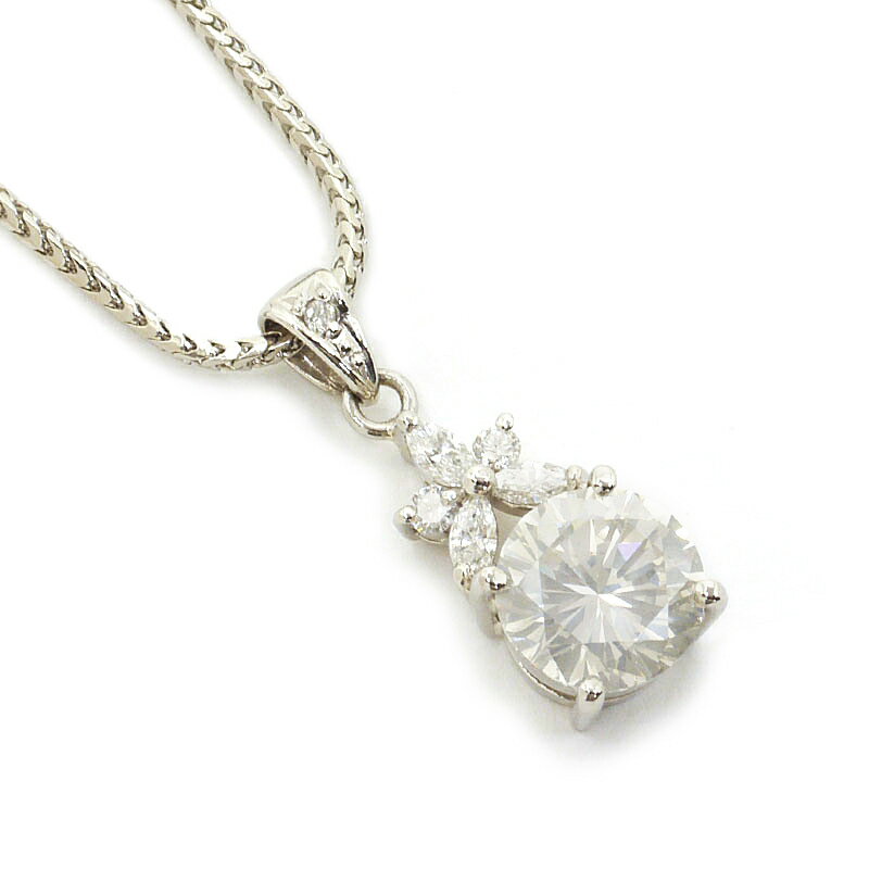 【中古】ダイヤモンドネックレス Pt850/900・ダイヤ2.031/0.22ct プラチナ H-SI2-GOOD 美品 ソーティング付 ※書留発送【質屋鑑定品】