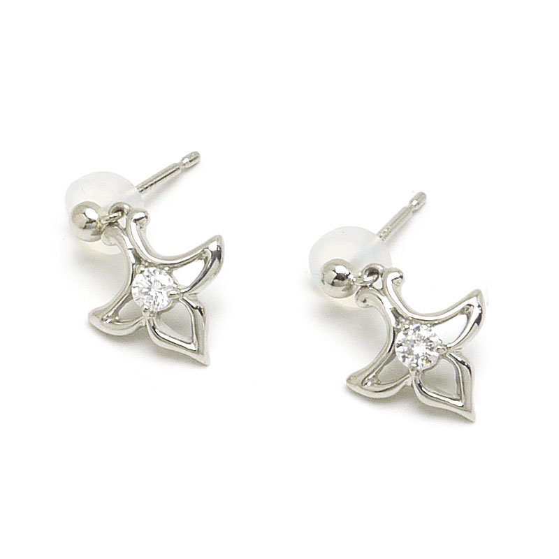 乐天商城 - 【中古】ダイヤモンドピアス PT900・ダイヤ0.10ct/0.10ct プラチナ 美品【質屋鑑定品】