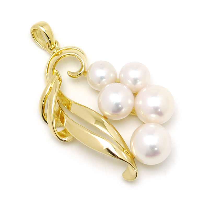 【中古】ミキモト MIKIMOTO パールペンダントトップ K18YG・パール径約4.8-6.5mm 真珠 美品【質屋鑑定品】