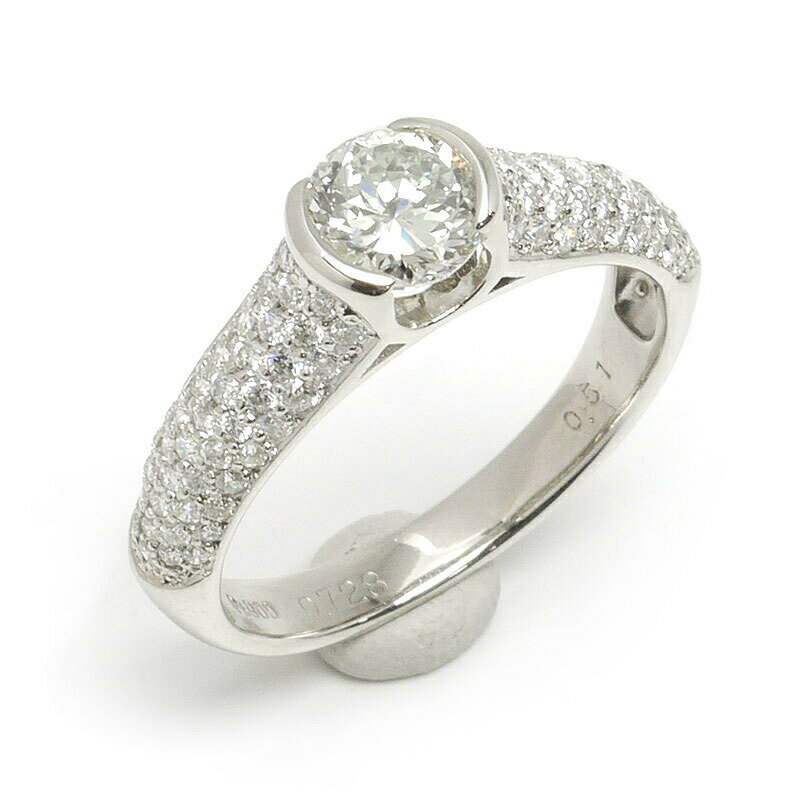 乐天商城 - 【中古】ダイヤモンドリング #13 約13号 PT900・ダイヤ0.728ct・0.51ct ソーティング付き 美品【質屋鑑定品】