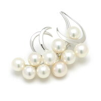 【中古】ミキモト MIKIMOTO パールブローチ K18WG・パール径約7.5-8.0mm ホワイト...