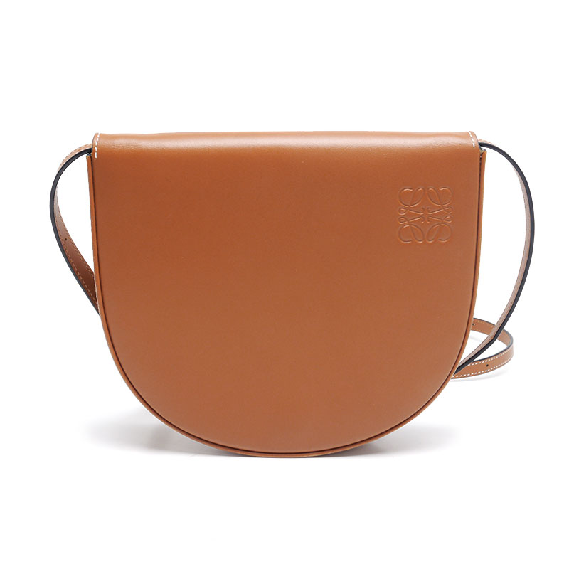 【中古】ロエベ LOEWE ヒールバッグ レザー ショルダーバッグ 茶 ブラウン【質屋鑑定品】