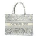 【中古】ディオール Christian Dior ブックトート ミディアムバッグ リバース トワル ドゥ ジュイ エンブロイダリー キャンバス A4サイズ対応【質屋鑑定品】