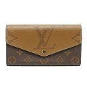 【中古】ルイヴィトン Louis Vuitton LV ポルトフォイユ・サラ M80726 モノグラム・ジャイアント リバース レディース長財布 【質屋鑑定品】