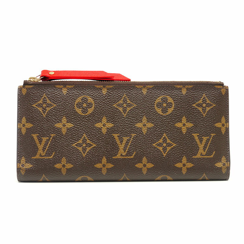 【中古】ルイヴィトン Louis Vuitton LV ポルトフォイユ アデル M61287 モノグラム レディース長財布 コクリコ【質屋鑑定品】