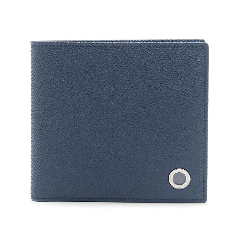 Rakuten - 未使用｜【中古】ブルガリ BVLGARI 二つ折り財布 ブルガリ・ブルガリマン 280287 レザー ネイビー 小銭入れ付【質屋鑑定品】