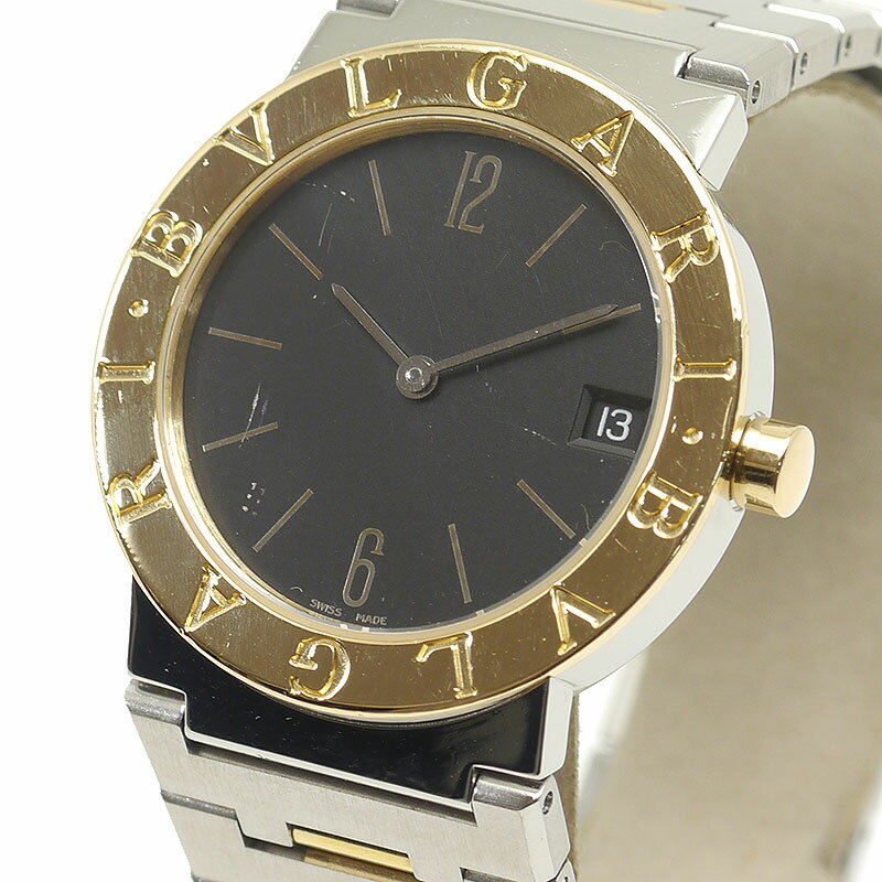 【中古】ブルガリ BVLGARI ブルガリブルガリ BB30SG ボーイズ クオーツ コンビ 黒文字盤【質屋鑑定品】