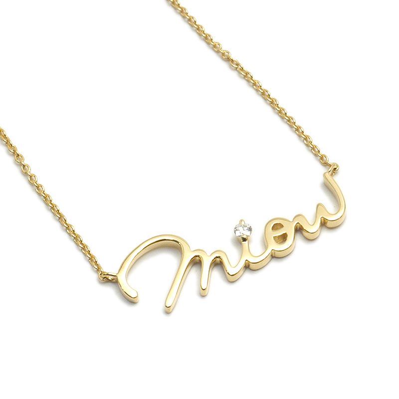 【中古】スタージュエリー シグネチャーネックレス K18YG・ダイヤ0.02ct 筆記体 【質屋鑑定品】(4)