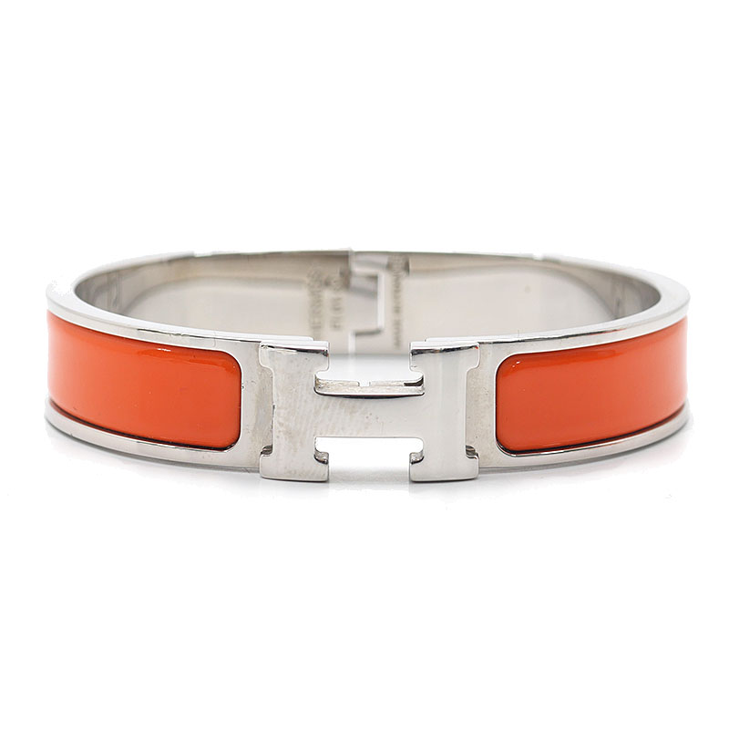 乐天商城 - 【中古】エルメス HERMES クリック・クラック ブレスレット バングル オレンジ レディース【質屋鑑定品】