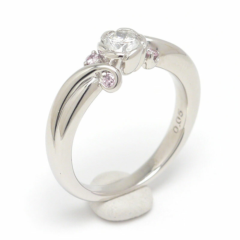 乐天商城 - 【中古】ダイヤモンドリング #10 約10号 PT900・ダイヤ0.25ct・ピンクダイヤ0.05ct 【質屋鑑定品】