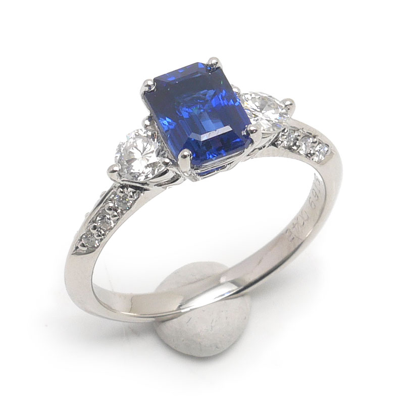 Rakuten - 【中古】サファイアダイヤモンドリング 約11号 PT900・S1.69ct・D0.45ct 【質屋鑑定品】