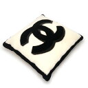 【中古】シャネル CHANEL クッション ココマーク モノトーン ホワイト×ブラック×グレー 【質屋鑑定品】