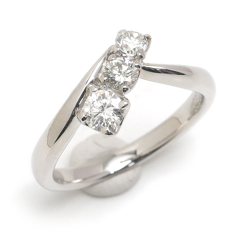 乐天商城 - 【中古】ダイヤモンドリング 約10.5号 PT900・ダイヤ0.50ct 3石【質屋鑑定品】