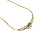 【中古】エメラルドダイヤモンドネックレス K18YG・エメラルド0.80ct・ダイヤ0.15ct【質屋鑑定品】(4)