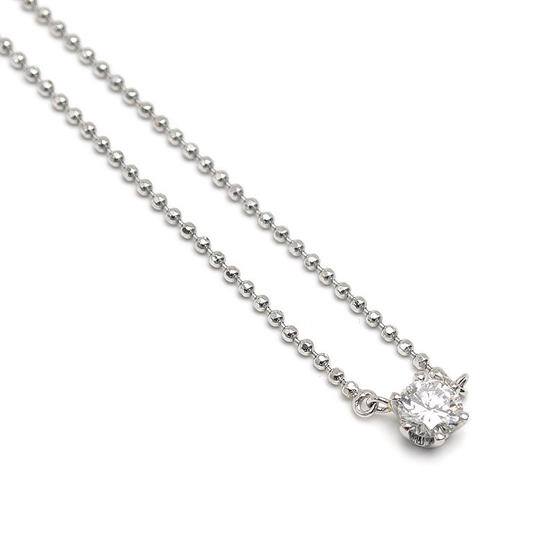 Rakuten - 【中古】ダイヤモンドネックレス PT900・PT850・ダイヤ0.20 一粒ダイヤ【質屋鑑定品】