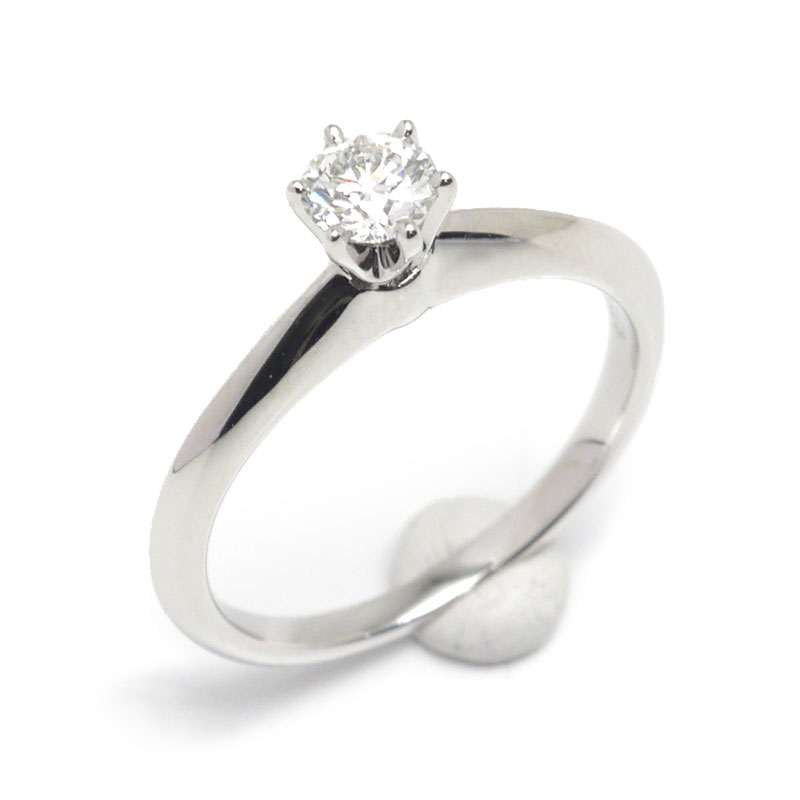 乐天商城 - 【中古】ティファニー Tiffany&Co. セッティング ダイヤモンドリング 約6.5号 PT950 ダイヤ0.25ct【質屋鑑定品】