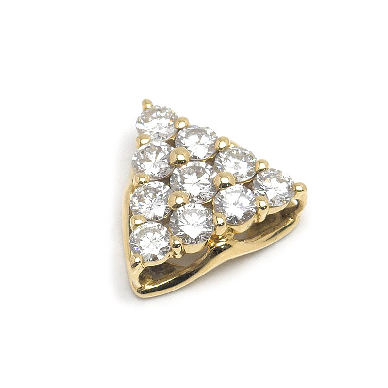 乐天商城 - 【中古】ダイヤモンドペンダントトップ K18YG・ダイヤ1.00ct 三角形 トライアングル【質屋鑑定品】