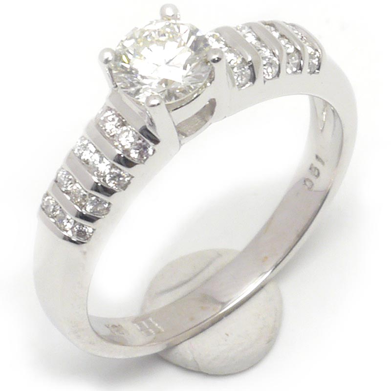 乐天商城 - 【中古】ダイヤモンドリング 約13号 K18WG・0.516ct ホワイトゴールド J-VS2-VG【質屋鑑定品】