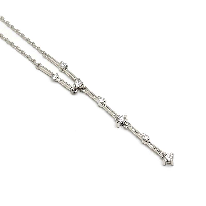 乐天商城 - 【中古】ダイヤモンドネックレスPT850・ダイヤ0.20ct 7P【質屋鑑定品】