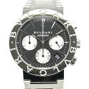 【中古】ブルガリ BVLGARI ブルガリブルガリ BB38SSCH メンズ オートマ クロノグラフ 黒文字盤【質屋鑑定品】