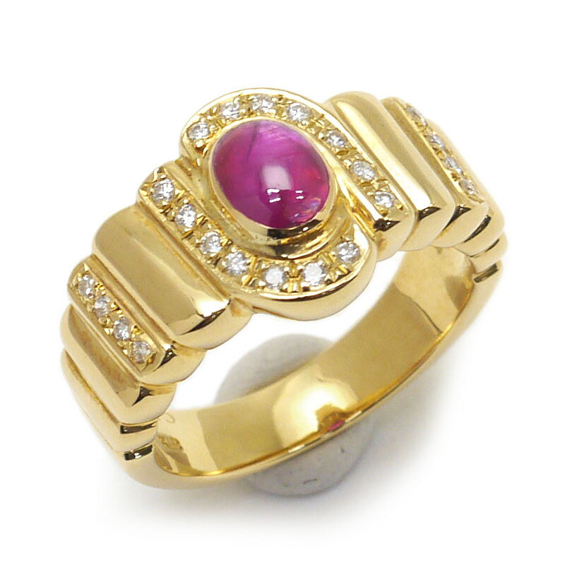 乐天商城 - 【中古】スタールビーリング #11.5 約11.5号 K18YG・ルビー0.85ct・ダイヤ0.15ct【質屋鑑定品】