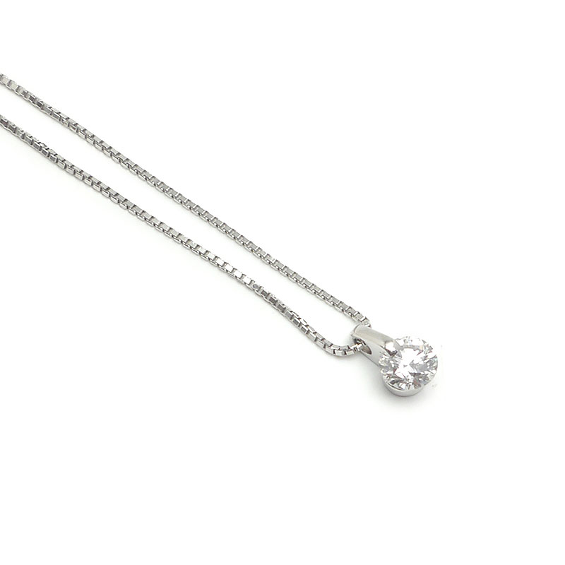 Rakuten - 【中古】ダイヤモンドネックレス PT850/PT900・ダイヤ0.329ct H-SI1-VG 一粒【質屋鑑定品】