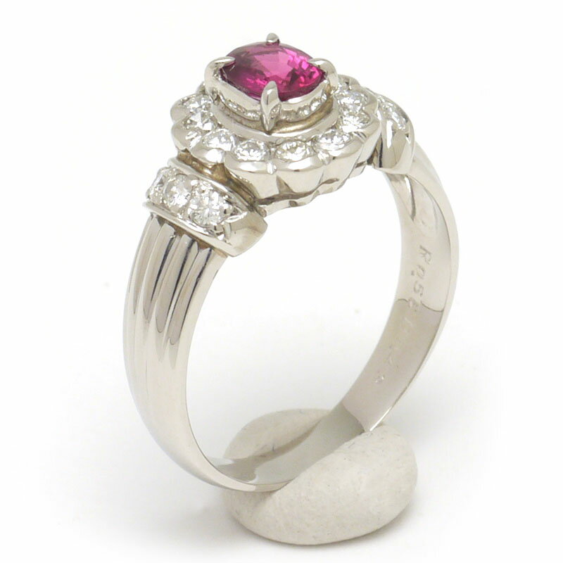 乐天商城 - 【中古】ルビーダイヤモンドリング #12.5 約12.5号 PT900・ルビー0.55ct・ダイヤ0.43ct【質屋鑑定品】