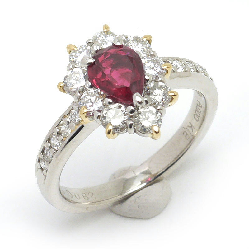乐天商城 - 【中古】ルビーダイヤモンドリング 約9.5号 PT900・K18YG・ルビー0.79ct・ダイヤ0.82ct【質屋鑑定品】