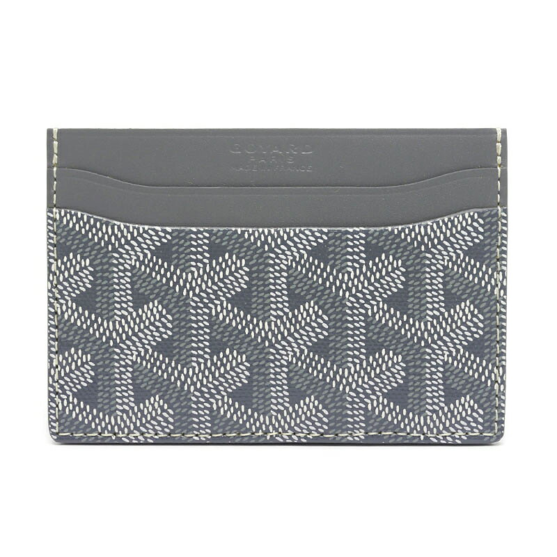 未使用|【中古】ゴヤール GOYARD サン・シュルピス カードケース パスケース PVC×レザー グレー 箱付 【質屋鑑定品】