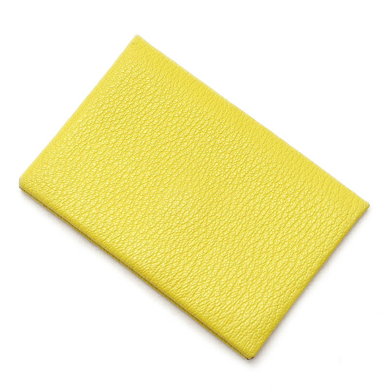 乐天商城 - 【中古】エルメス HERMES カルヴィ カードケース イエロー系 C刻印 2018年製【質屋鑑定品】