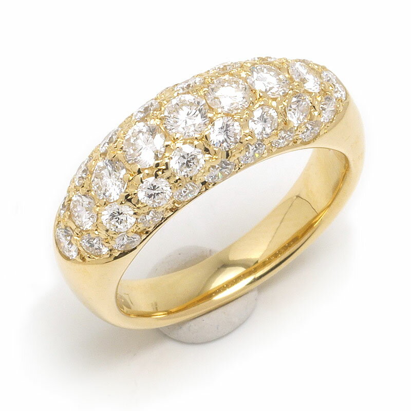 乐天商城 - 【中古】ダイヤモンドリング 約12号弱 K18YG・ダイヤ1.57ct 5列 ハーフパヴェ 【質屋鑑定品】