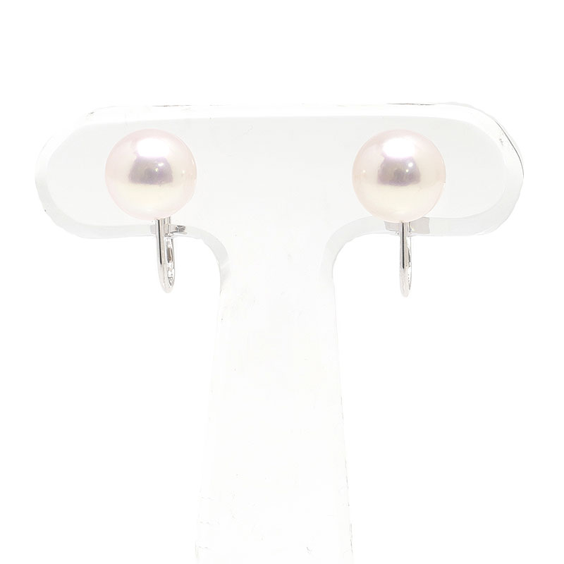 【中古】ミキモト MIKIMOTO パールイヤリング K18WG ネジ式 真珠 1P【質屋鑑定品】