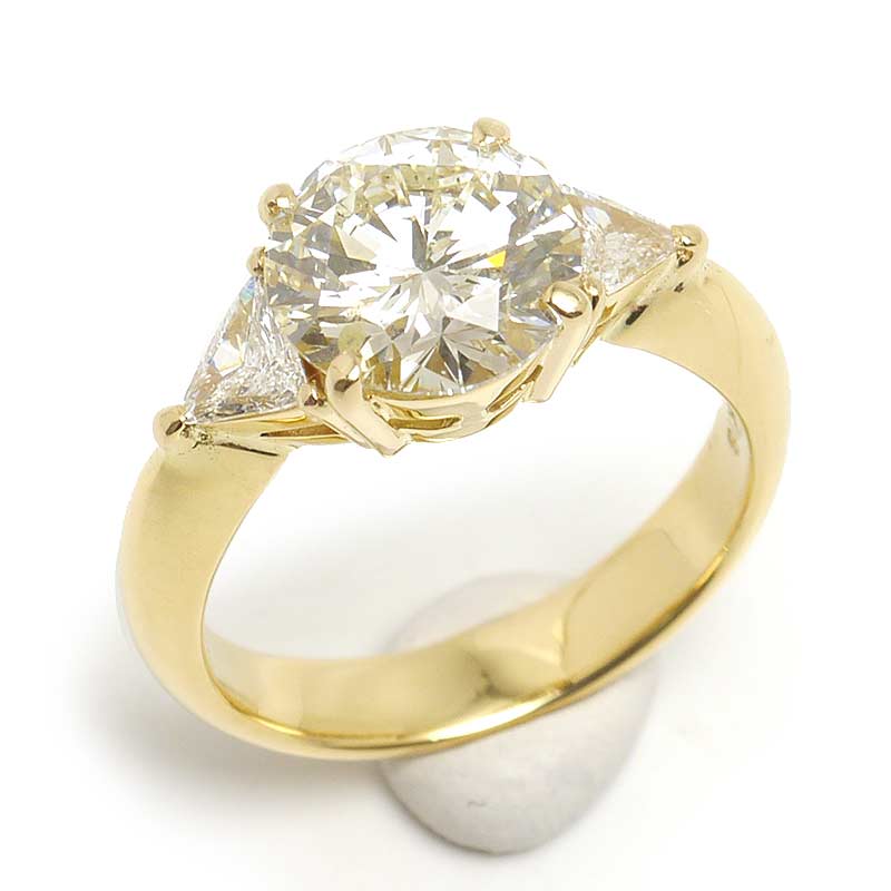 乐天商城 - 【中古】ダイヤモンドリング 約12号 K18YG・ダイヤ2.462ct/0.28ct VLY-SI2-GOOD 【質屋鑑定品】