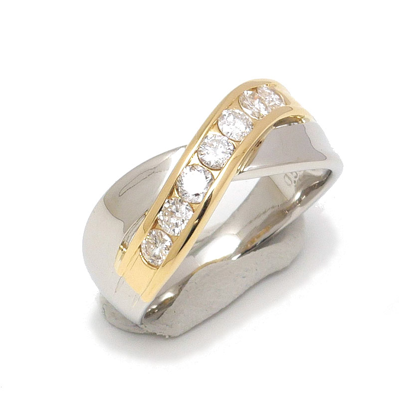 乐天商城 - 【中古】ダイヤモンドリング K18 PT900 ダイヤ0.50ct 約6.5g 約12号【質屋鑑定品】