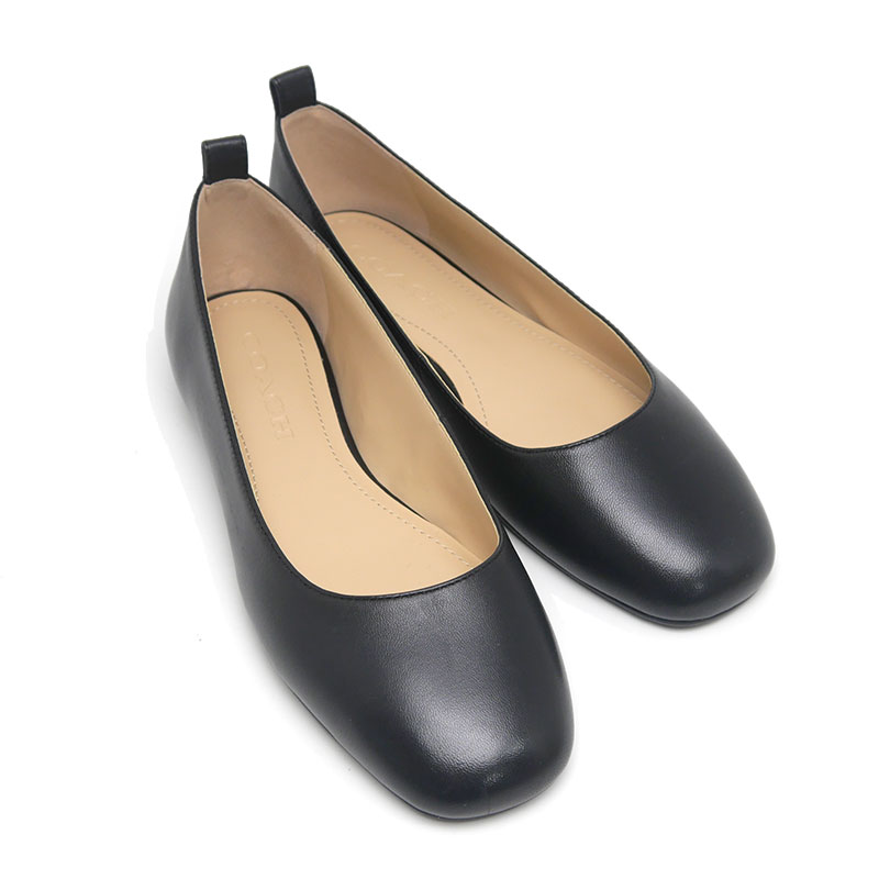 【中古】コーチ COACH ウェンディ バレエシューズ CW664 6C レザー ブラック パンプス【質屋鑑定品】