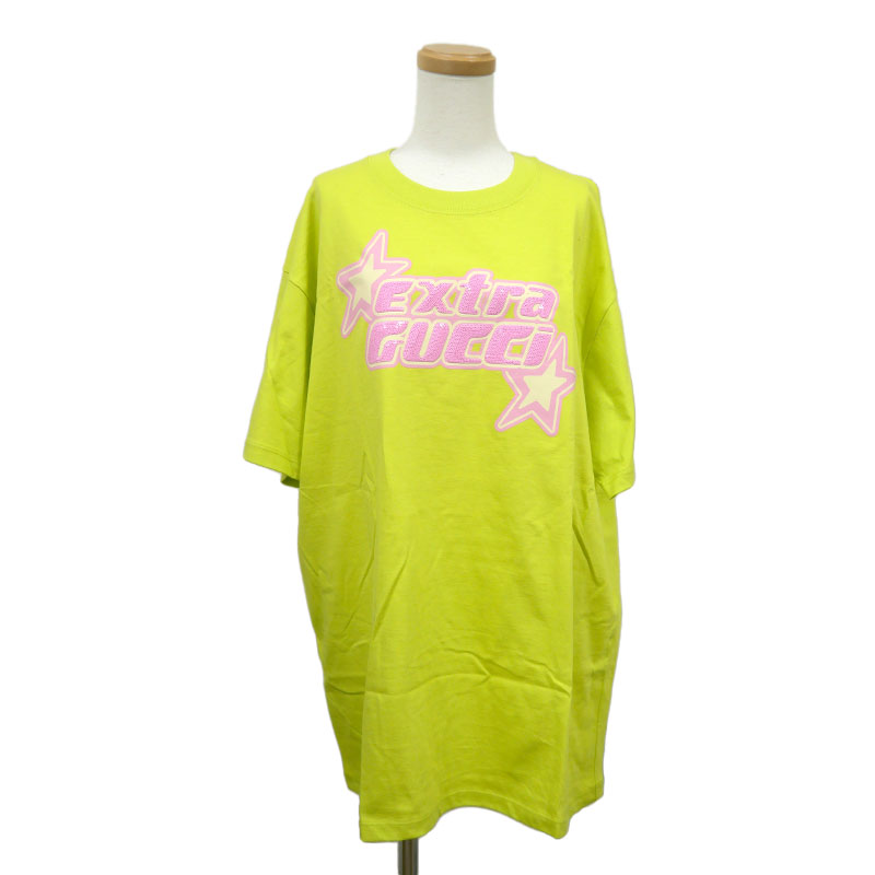 乐天商城 - 【中古】グッチ GUCCI スパンコールTシャツ M イエロー系 レディース 半袖【質屋鑑定品】