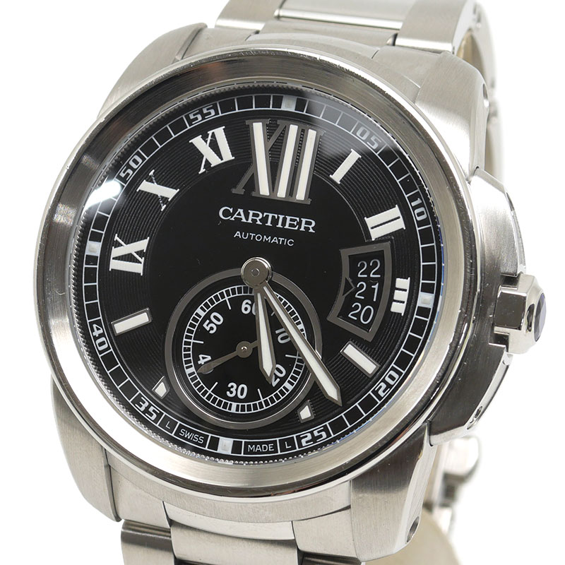 【中古】Cartier カリブルドゥカルティエ W7100016 メンズ オートマ 黒文字盤【質...