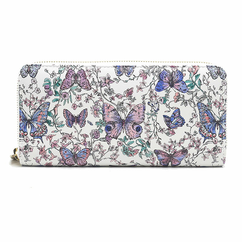 【中古】ディオール Dior ヴォワヤジュール ラウンドファスナーウォレット 長財布 蝶 パピヨン【質屋鑑定品】