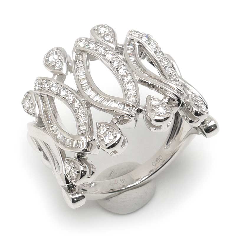 乐天商城 - 【中古】ダイヤモンドリング 約12号 K18WG・ダイヤ0.60ct ボリューミィ【質屋鑑定品】