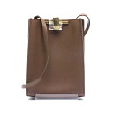 【中古】ザンケッティ ZANCHETTI ショルダーバッグ ブラウン 斜め掛け 縦長デザイン【質屋鑑定品】