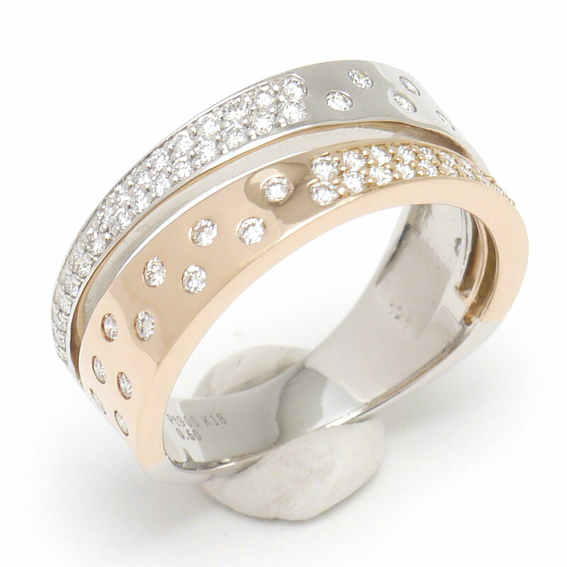 乐天商城 - 【中古】ダイヤモンドリング #12 約12号 PT900・K18PG・ダイヤ0.60ct 【質屋鑑定品】