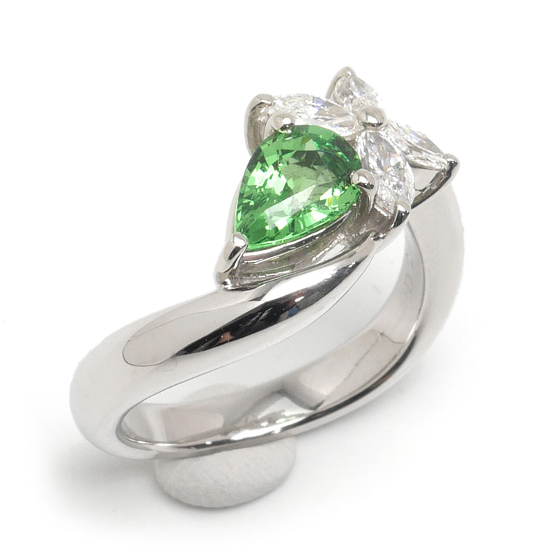 乐天商城 - 【中古】ガーネットダイヤモンドリング 約10.5号 グリーングロッシュラー0.95ct・ダイヤ0.48ct【質屋鑑定品】