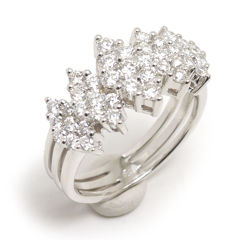 乐天商城 - 【中古】ダイヤモンドリング 約11号 K18WG・ダイヤ1.00ct 【質屋鑑定品】