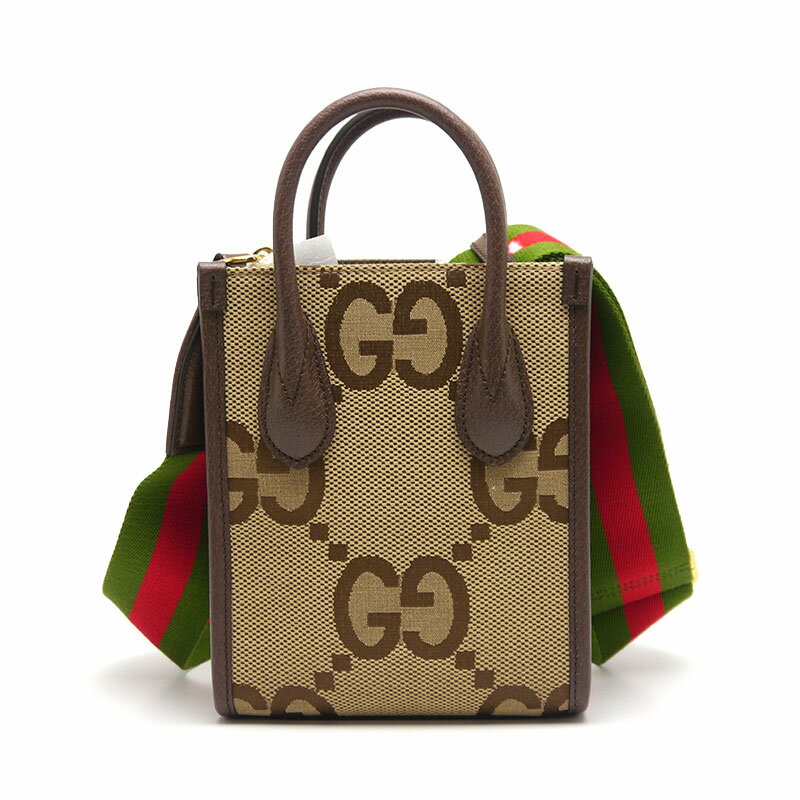 GUCCI - 【中古】グッチ GUCCI ジャンボGG ミニトートバッグ 699406 2WAY 斜め掛け可 ベージュ×ブラウン 【質屋鑑定品】