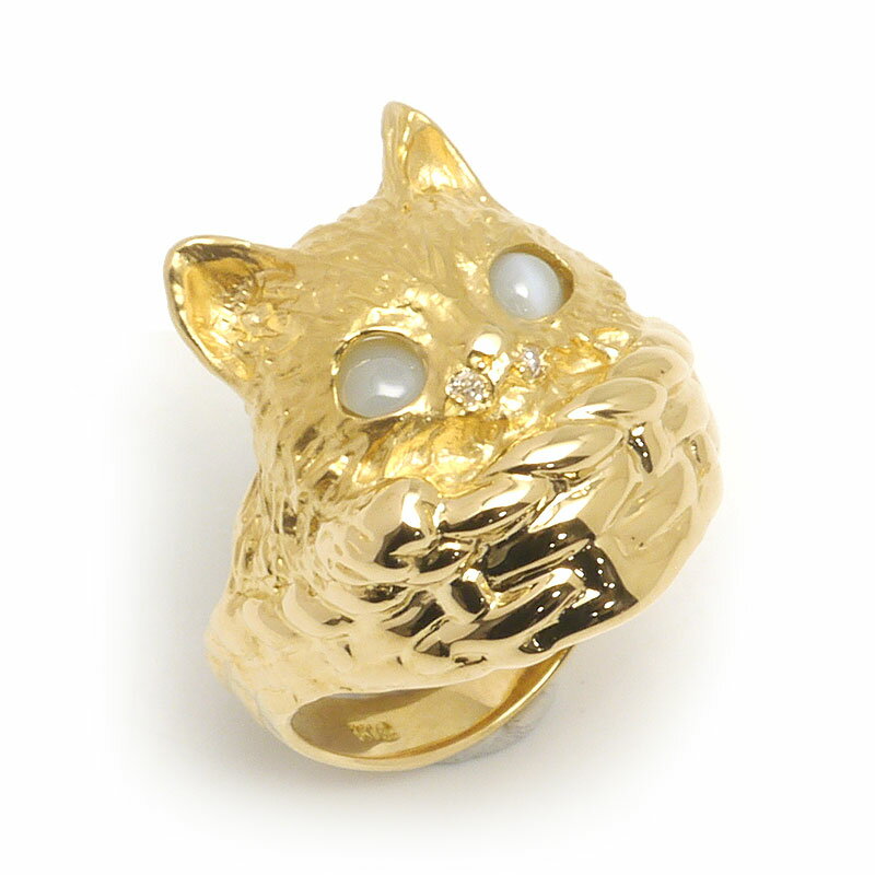 【中古】 猫モチーフリング約8号弱...
