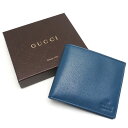 【中古】グッチ GUCCI 二つ折り札入れ 04795.0416 メンズ 紳士 ブルー 青系 程度良好【質屋鑑定品】(4)