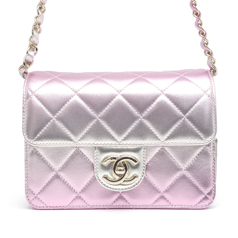 乐天商城 - 【中古】シャネル CHANEL マトラッセ チェーンショルダーバッグ ラムスキン ピンクグラデーション メタリックカラー【質屋鑑定品】